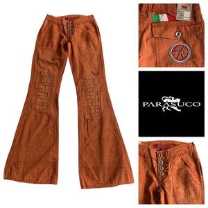 NWT Parasuco Ergonomic Jeans Festival Hippie Y2K Bohemian Flare Pant 24” Waist